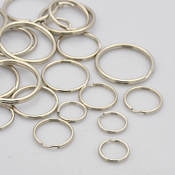 Platinum Mixed Iron Split Key Rings, Keychain Clasp Findings, Platinum, 15~30mm, Inner diameter: 12~28mm