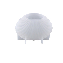White DIY Shell Shape Candle Silicone Molds, for Scented Candle Making, White, 97x51x70mm