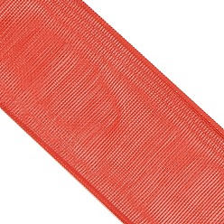 Red Polyester Organza Ribbon, Red, 3/8 inch(9mm), 200yards/roll(182.88m/roll)