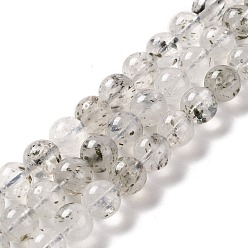 Quartz Fraise Brins naturels de perles de quartz à la fraise noire, ronde, 8.5mm, Trou: 1mm, Environ 46 pcs/chapelet, 15.35'' (39 cm)