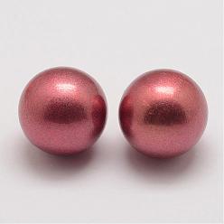 Indian Red Brass Chime Ball Beads Fit Cage Pendants, No Hole, Indian Red, 16mm