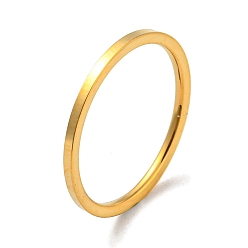 Real 18K Gold Plated Ion Plating(IP) 304 Stainless Steel Simple Plain Band Finger Ring for Women Men, Real 18K Gold Plated, Size 3, Inner Diameter: 14mm, 1mm