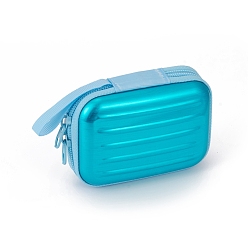 Голубой Жесть на молнии, портативный портмоне, для визитки, форма коробки дышла, голубой, 70x100 мм