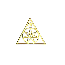 Triángulo Pegatinas decorativas autoadhesivas de latón religioso, calcomanías de metal bañadas en oro, para manualidades de resina epoxi, triángulo, 30 mm