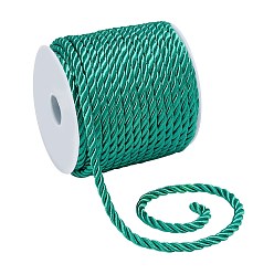 Vert Foncé Cordon tressé en polyester pandahall elite n-ply, corde torsadée, pour les découvertes de bijoux de cordon, vert foncé, 3 mm, environ 5 m/rouleau