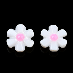 Pearl Pink Natural Freshwater Shell Enamel Beads, Flower, Pearl Pink, 12x12x4mm, Hole: 0.8mm