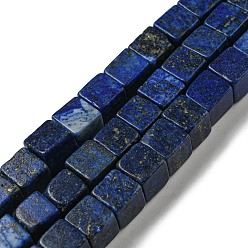 Lapis Lazuli Lapis-lazuli, brins de perles naturels , teint, cube, 6~6.5x6~6.5x6~6.5mm, Trou: 1mm, Environ 52 pcs/chapelet, 14.96~15.16 pouce (38~38.5 cm)
