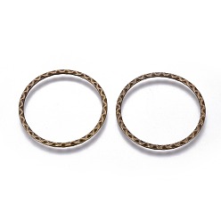 Antique Bronze Tibetan Style Linking Rings, Cadmium Free & Nickel Free & Lead Free, Antique Bronze, Ring, Size: about 37.5mm in diameter, 33.5mm inner diameter, 2mm thick, 450pcs/1000g