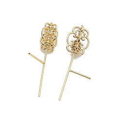 Real 18K Gold Plated Brass Head Pins, for Ghost Witch Baroque Pearl Making, Truncheon, Real 18K Gold Plated, 38x10mm, Pin: 11mm long