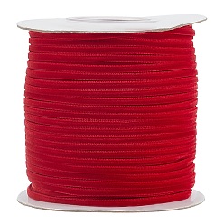 Темно-Красный Полиэстер бархат лента для упаковки подарка и украшения празднества, темно-красный, 1/4 дюйм (7 мм), о 70yards / рулон (64 м / рулон)