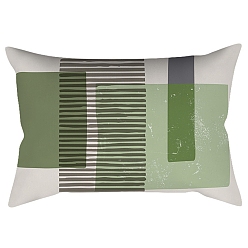 Rectangle Green Series Nordic Style Geometry Abstract Polyester Throw Pillow Covers, Cushion Cover, for Couch Sofa Bed, Rectangle, Rectangle, 300x500mm
