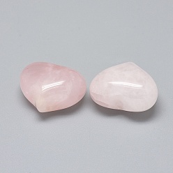 Cuarzo Rosa Piedra de palma de corazón de cuarzo rosa natural, piedra de bolsillo para la meditación de equilibrio de energía, 20~21x25~25.5x13~14 mm