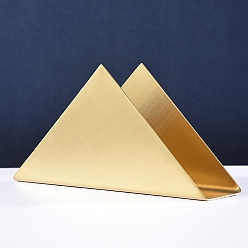 Oro Servilletero vertical de acero inoxidable, Toallero de papel con forma de triángulo para cafetería, hotel, restaurante occidental, dorado, 45x170x86 mm