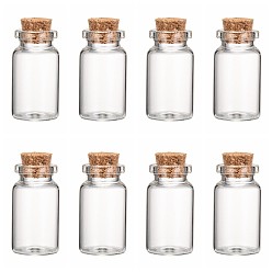 Clear Glass Jar Glass Bottles Bead Containers, with Cork Stopper, Wishing Bottle, Clear, 40x22mm, Hole: 12.5mm, Capacity: 15ml(0.5 fl. oz)