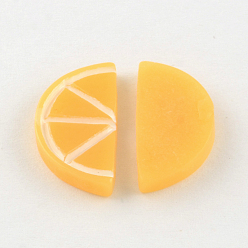 Orange Resin Decoden Cabochons, Orange, Orange, 20.5x10x3mm