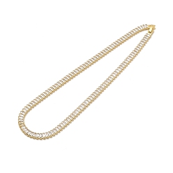 Real 18K Gold Plated Clear Cubic Zirconia Classic Tennis Necklace for Girl Women Gift, Chain Necklaces with Rack Plating Brass Fold Over Clasps, Lead Free & Cadmium Free, Long-Lasting Plated, Real 18K Gold Plated, 16-1/8 inch(41cm)