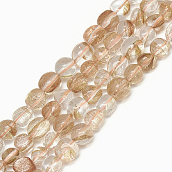 Pearl Pink Natural Rutilated Quartz Beads Strands, Tumbled Stone, Nuggets, Pearl Pink, 9~20x8~13x4~13mm, Hole: 1mm, about 30~55pcs/strand, 15.7 inch