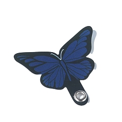 Прусский Синий Нашивка на шнурок для мобильного телефона из ПВХ в виде бабочки, Запасная часть соединителя ремешка для телефона, вкладка для безопасности сотового телефона, берлинская лазурь, 6x3.6 см