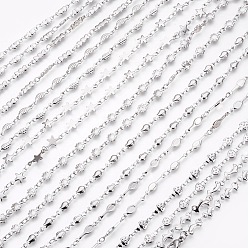 Нержавеющая Сталь Цвет 304 из нержавеющей стали ссылка цепи ожерелья, с карабин-лобстерами , разнообразные, цвет нержавеющей стали, 17.3~17.9 дюйм (44~45.5 см)