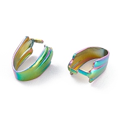 Rainbow Color Ion Plating(IP) 304 Stainless Steel Snap on Bails, Rainbow Color, 11x6x5mm, Inner: 10x5mm