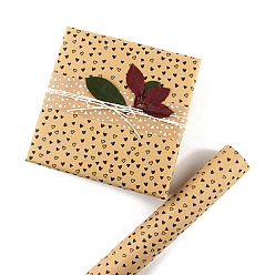 Heart Wheat Color Gift Wrapping Paper, Rectangle, Folded Flower Bouquet Wrapping Paper Decoration, Heart Pattern, 700x500mm