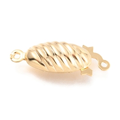 Golden 304 Stainless Steel Box Clasps, Multi-Strand Clasps, Oval, Golden, 21.5x9x5mm, Hole: 1mm