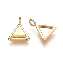 Golden 304 Stainless Steel Pendant Cabochon Settings, Triangle, Golden, Tray: 5x6mm, 11x9x2mm, Hole: 2mm