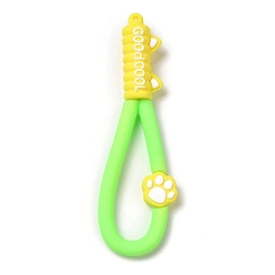 Césped Verde Cuerda de correa de pulsera de teléfono de plástico pvc con estampado de pata de gato, decoración de accesorios móviles, verde césped, 10.8~10.9x3.3~3.4x1.3 cm