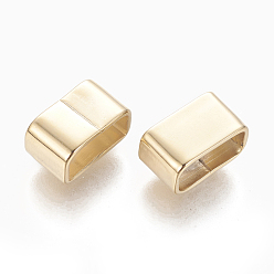 Золотой 201 Подвески-слайдеры из нержавеющей стали, для изготовления кожаных браслетов, прямоугольные, золотые, 10x6x5.5 мм, отверстие : 4x8.5 мм