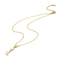 Oro Collar de lazo con colgante de mariposa de concha natural, chapado de iones (ip) 304 joyas de acero inoxidable para mujer, dorado, 16.42 pulgada (41.7 cm)