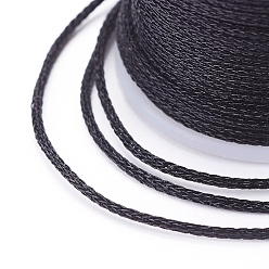 Black Polyester Metallic Thread, Black, 1mm, about 7.65 yards(7m)/roll
