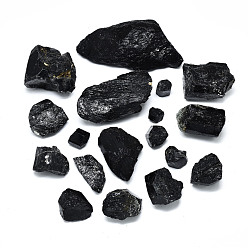 Tourmaline Perles de tourmaline noire naturelle brute brute, pas de trous / non percés, nuggets, 10~80x10~4x7~35mm