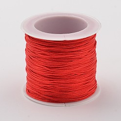 Красный Нейлона кордной нити, DIY материал для изготовления ювелирных изделий, красные, 0.8 мм, около 38.27 ярдов (35 м) / рулон