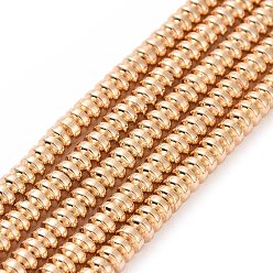Light Gold Plated Electroplate Non-magnetic Synthetic Hematite Beads Strands, Grade AA, Long-Lasting Plated, Rondelle, Light Gold Plated, 3x2mm, Hole: 0.8mm, about 223pcs/strand, 15.7 inch(40cm)