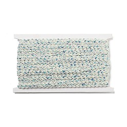 Blue Polyester Wavy Lace Trim, for Curtain, Home Textile Decor, Blue, 3/8 inch(9mm)