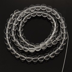 Claro Cuentas de cristal filamentos sintéticos, rondo, Claro, 6 mm, agujero: 1 mm, sobre 65 unidades / cadena, 15.7 pulgada