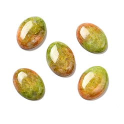 Yellow Green Natural Calcite Cabochons, Dyed, Oval, Yellow Green, 30x22x7.5mm