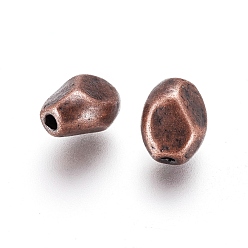 Red Copper Tibetan Style Alloy Spacer Beads, Lead Free & Cadmium Free, Oval, Red Copper, 6x5mm, Hole: 1mm