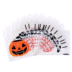 White Rectangle Plastic Cellophane Bags, for Halloween, White, 13x10cm, Unilateral Thickness: 0.035mm, Inner Measure: 10x10cm, about 96~100pcs/bag