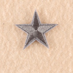 Gray Computerized Embroidery Cloth Iron on/Sew on Patches, Costume Accessories, Appliques, Star, Gray, 3x3cm