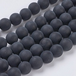 Ágata Negra Bolas de Piedras Preciosas de ágata negro hebras, teñido, esmerilado, rondo, 8 mm, agujero: 1.2 mm