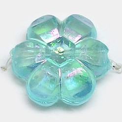 Pale Turquoise Eco-Friendly Transparent Acrylic Beads, Rice, AB Color, Pale Turquoise, 6x3mm, Hole: 1mm, about 19500pcs/500g