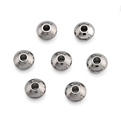 Stainless Steel Color Flat Round 304 Stainless Steel Spacer Beads, Stainless Steel Color, 8x4mm, Hole: 2mm