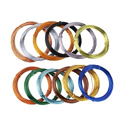 Mixed Color Round Aluminum Craft Wire, for Beading Jewelry Craft Making, Mixed Color, 20 Gauge, 0.8mm, about 32.8 Feet(10m)/roll