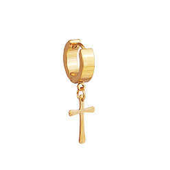 Золотой Серьги-рычаги с крестом и подвеской из нержавеющей стали, толстые серьги на пасхальную тематику для мужчин и женщин, золотые, очарование: 10 мм