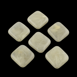 PapayaWhip Rhombus Imitation Gemstone Acrylic Beads, PapayaWhip, 30x26x8mm, Hole: 2mm, about 130pcs/500g