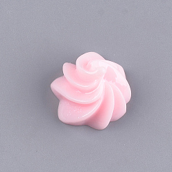 Pink Смола декодирует кабошоны, печенье, имитация еды, розовые, 14~15x14~15x10~11 мм