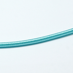 Cielo Azul Oscuro Cables de tubo de plástico redondo, cubierto con cinta de seda, cielo azul profundo, 450~480x3~3.5 mm