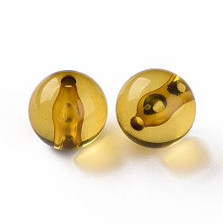 Verge D'or Perles acryliques transparentes, ronde, verge d'or, 16x15mm, Trou: 2.8mm, environ220 pcs / 500 g