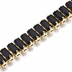 Black Cubic Zirconia Classic Tennis Bracelet, Real 18K Gold Plated Brass Cubic Zirconia Link Chain Bracelet for Women, Nickel Free, Black, 7-1/8 inch~7-1/2 inch(18~19cm)
